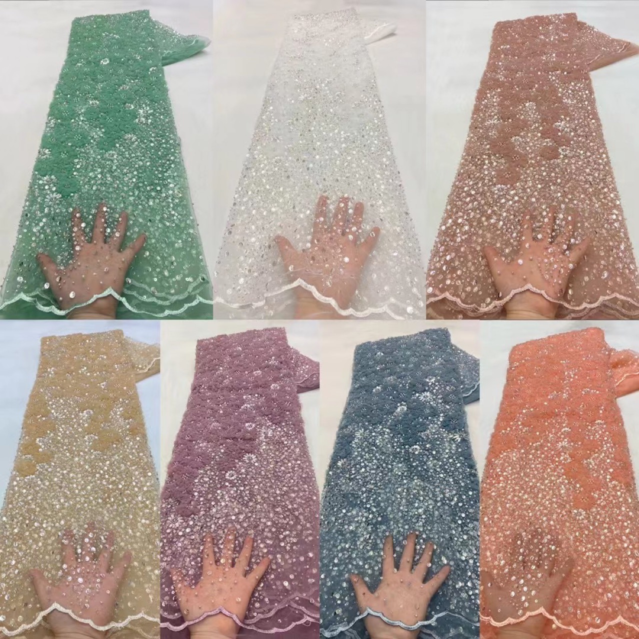 Новейший дизайн, роскошные блестки, модная сетчатая золотая вышивка, кружева, блестки, бисер, прозрачная ткань с блестками