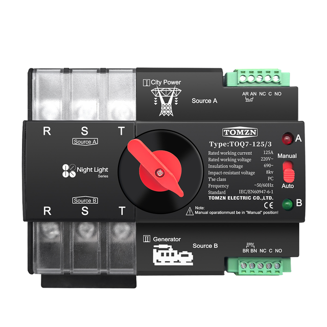 For TOMZN Din Rail EWelink WIFI Smart 230V Dual Power Automatic Transfer Electrical Selector Switch 2P 100A ATS Circuit Breakers