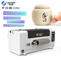 Impresora Digital de Etiquetas LETOP, Plotter de Impresión DTF, Impresora de Inyección de Tinta UV de Rollo a Rollo, Máquina Impresora DTF UV A3 para Logotipos