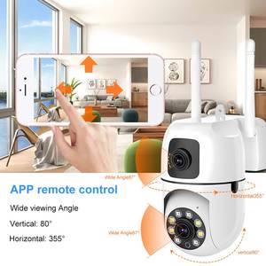 Caméra de sécurité intérieure/extérieure à double objectif 4MP avec capteur CMOS, V380 Pro, audio sans fil, WiFi, PTZ, CCTV, IP55, H.265, directement de l'usine - Product Image 5