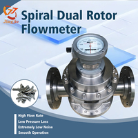Caudalímetro de doble rotor LLT Medidor de flujo de aceite de asfalto líquido de alta temperatura y alta viscosidad Construcción de acero inoxidable para agua
