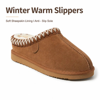 Sepatu Slip-On Klasik Unisex Warna Cokelat Tua dari Kulit Sapi Suede, Hangat dan Mewah, Berlapis Kulit Domba Australia