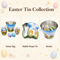 Boîte en métal personnalisée de qualité supérieure pour cadeaux de Pâques, boîte en métal en forme d'œuf pour l'emballage de bonbons et de chocolats