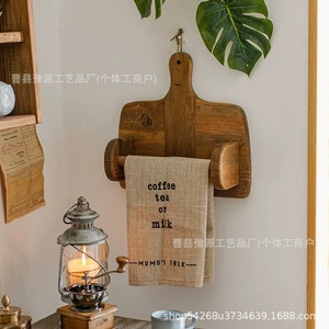 Solid Wood <b>Paper</b> Towel Holder Wall Mounted Rectangle <b>Kitchen</b> Storage Rack For Home Decorative Use - Product Image 4