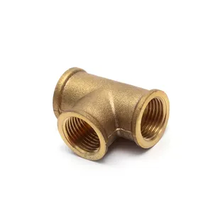Customized or Standard Sized 1/8" to 1" NPT BSP thread brass pipe fitting tee