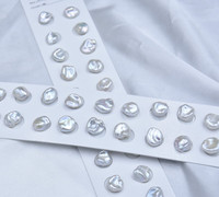 FEIRUN 6mm Keshi perles d'eau douce rondes demi-percées Edison couleur blanche naturelle perle en vrac pour bijoux