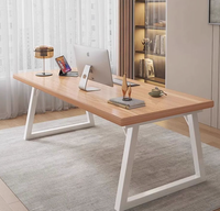 Bureau d'ordinateur multifonctionnel en bois, simple, moderne et durable, avec une longue surface d'étude pour étudiants et usage domestique