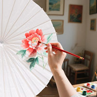 Parasol de mariage blanc en papier, le plus populaire en Chine, vente en gros 2027, avec logo personnalisé, décorations de mariage
