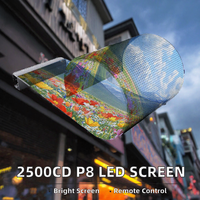 Pantalla LED Transparente de 240 mm, 4500cd, P8, para Carteles, Póster Digital, OEM, Pantalla Electrónica Flexible para Tiendas Minoristas