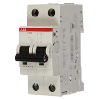 Protector de Cortocircuito MCB ABB S202-C50 50A 2P de Grado Industrial, Mini Interruptor Automático para Proyectos de Ingeniería Eléctrica