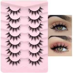 Extensiones de Pestañas de Estilo Fluffy con Tira Completa, Pestañas de Ojo de Gato, Pestañas Naturales de Visón Sintético, Pestañas 6D - Product Image 1