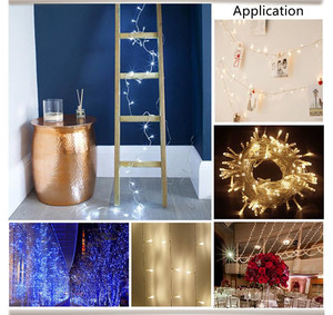 24V điện áp thấp 100/200/300/400led rõ ràng màu đen trắng dây Twinkle Cổ Tích chuỗi đèn - Product Image 6