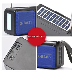 Factory Portable Solar Charging BT Radio Plastic Rechargeable Dual <b>Speaker</b> Multi Band FM AM SW Radio LED Light Outdoor Camping - Product Image 5