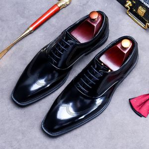 Zapatos Formales de Negocios para Hombre, Estilo Británico, con Cordones, Zapatos Oxford para Boda con Suela de Goma Ligera, Transpirable y Antideslizante - Product Image 2