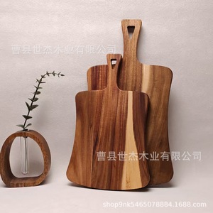 Planche à steak en bois Shijie, forme irrégulière avec poignée, plateau de service de cuisine de qualité alimentaire - Product Image 3