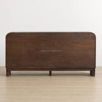 Commode large de style français moderne et luxueuse en bois avec 6 tiroirs, finition noyer, meuble de chambre à coucher