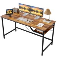 Escritorio de escritura moderno y rústico rectangular para ordenador, MDF de bambú de acero para el hogar, oficina, Hospital, escuela, apartamento, Hotel, taller, sala de estar