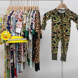 Pijamas de Bambú 95% con Personajes de Dibujos Animados Personalizados al por Mayor para Bebés, Pelele con Cremallera Estampado Estilo Western para <span class=keywords><strong>Halloween</strong></span> - Product Image 1