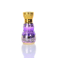 Flacon compte-gouttes en verre vieilli de Dubaï de 12 ml, unique, vide, avec bille roll-on électroplaquée, type scellé pour huiles essentielles