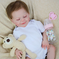 Muñeca Reborn Sunnyfan W-03 de 18 Pulgadas, Muñeca Bebé Simulada Hecha de Material Plástico Suave y Lavable