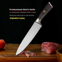 Couteau de Chef Professionnel de Luxe en Acier Inoxydable à Haute Teneur en Carbone, Écologique, Lame Extra Tranchante, Poignée Réglable, Manche en Bois