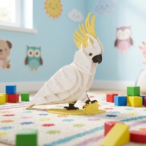 Rompecabezas 3D de Papel Educativo Personalizado CUPUZ, Diseño de Cacatúa, Tamaño Mediano, Juguete para Niños y Adultos, Decoración de Escritorio, Regalo, OEM, ODM - Product Image 1