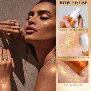 สเปรย์ฉีดตัวเพิ่มประกายวิ้งค์ บอดี้ชิมเมอร์ สเปรย์เรืองแสง ไม่เหนียวเหนอะหนะ แห้งเร็ว สีบรอนซ์ทอง กลิตเตอร์เหลว สเปรย์กลิตเตอร์สำหรับผิวกาย - Product Image 2