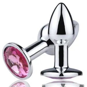 Mini Gem Anal Plug Metal Anal Toys Long Handle R Anal Stopper Butt Sex Toys For Women Man Juguetes Sexuales