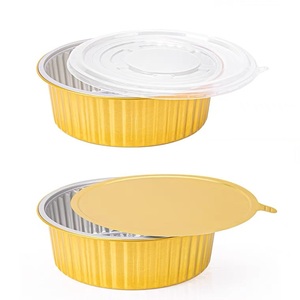 Emballage alimentaire utilitaire <span class=keywords><strong>jetable</strong></span> 2000ml <span class=keywords><strong>plat</strong></span> d'étanchéité en <span class=keywords><strong>aluminium</strong></span> rond couleur or bol hermétique 67OZ plaque de cuisson en <span class=keywords><strong>aluminium</strong></span> - Product Image 4