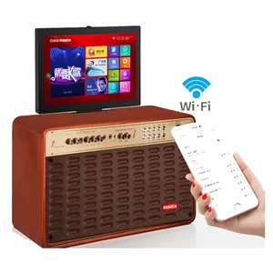 Speaker Kayu Karaoke dengan Layar Sentuh HD Rumah Layar Lebar Kotak Suara KTV/Woofer 8 Inci/Youtube