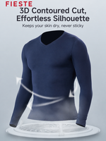 T-shirt de sport respirant en polyester et élasthanne, sous-vêtement de compression à manches longues pour homme