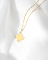 Collier AOFEI personnalisé en acier inoxydable 316L plaqué or 18 carats avec pendentif trèfle et chaîne satellite, personnalisable avec nom et date, idéal comme cadeau
