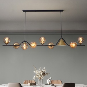 Jacksun bếp đảo chiếu sáng LED Glass Shade Đèn chùm thủy tinh hiện đại ánh sáng mặt dây chuyền nhà hàng hình cầu Mặt dây chuyền ăn uống - Product Image 5