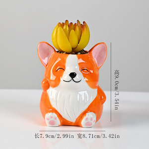 <span class=keywords><strong>Maceta</strong></span> <span class=keywords><strong>de</strong></span> cerámica con diseño <span class=keywords><strong>de</strong></span> perro Corgi <span class=keywords><strong>de</strong></span> dibujos animados, <span class=keywords><strong>maceta</strong></span> para suculentas, <span class=keywords><strong>maceta</strong></span> con diseño <span class=keywords><strong>de</strong></span> cachorro. - Product Image 2