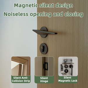 Vente directe du fabricant, portes intérieures en bois mélaminé insonorisées et imperméables, designs simples, portes <span class=keywords><strong>d</strong></span>'entrée pour hôtel, chambre à coucher - Product Image 4