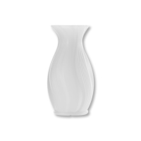 Vase en plastique côtelé Hourglass, petit, moderne, écologique, pour la décoration de la maison