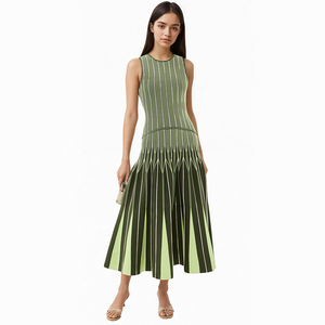 ओम गंध कपड़े निर्माता-महिलाओं की स्लीवलेस क्रू गर्दन बुना हुआ-लाइन घुटने की लंबाई वाले तंग-फिटिंग वाशिंग - Product Image 5