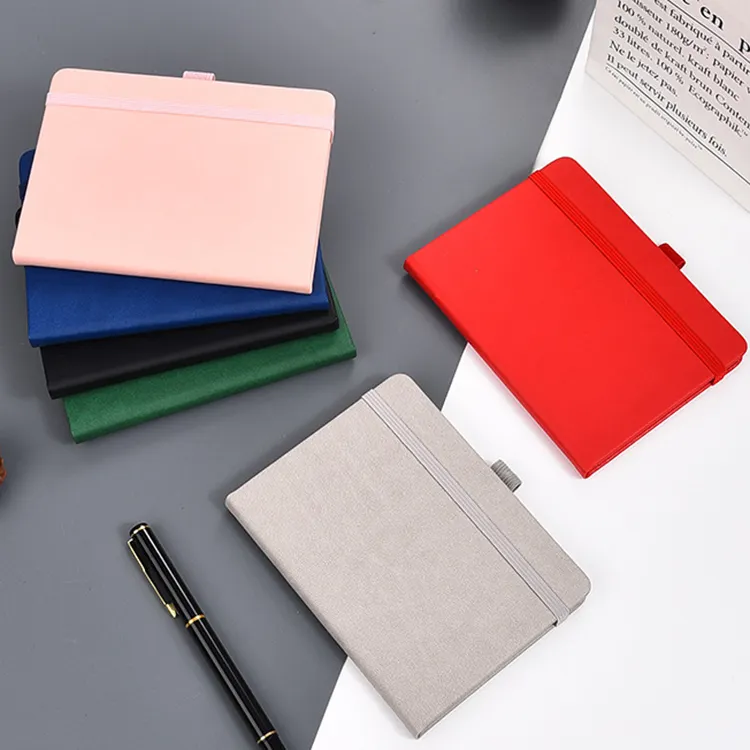 Cheap custom A7 A6 notebook elastic band notepad portable mini pocket this simple student casual leather note word notebook