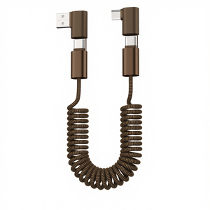 Coude à ressort personnalisé <span class=keywords><strong>1</strong></span>.5 m <span class=keywords><strong>48</strong></span> tissage 4 en <span class=keywords><strong>1</strong></span> charge rapide type-<span class=keywords><strong>c</strong></span> à type-<span class=keywords><strong>c</strong></span> <span class=keywords><strong>c</strong></span>âble de données 3A 60W pour téléphone et ordinateur portable - Product Image 2