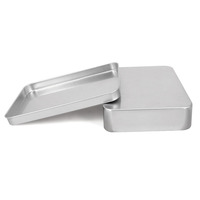 Boîte à savon rectangulaire en aluminium, boîte à savon vide, bocaux en aluminium, pots à cosmétiques, boîtes en métal, emballage