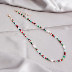 Rz-629 Collar de Perlas de Acero Inoxidable <span class=keywords><strong>Suave</strong></span>, Estilo Bohemio, Perlas Irregulares, Chapado en Oro para Mujer, Nueva Moda - Product Image 4