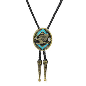 Estilo vaquero occidental Bolo Tie Gemstone Aleación de zinc <span class=keywords><strong>Pajarita</strong></span> de cuero y corbatas para Dropshipping transfronterizo - Product Image 1