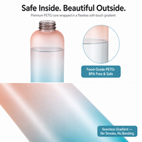 Bouteille d'eau minimaliste pour adultes de 1000 ml, à petite ouverture, en acier inoxydable, avec bouchon argenté, finition dégradée or, toucher doux, sans BPA