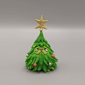 Halloween resina Pug scultura Pug Dog figurine Halloween decorazione natalizia scultura animale statua d'arte - Product Image 5