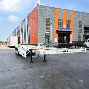 Semirremolque esqueleto de 3 ejes y 45 pies, camión remolque transportador de contenedores de acero de 60 toneladas - Product Image 3