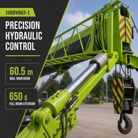 Grue de levage de chantier à contrepoids intégral 23,5 tonnes 100 tonnes 8x4 2023 pour les entrepreneurs en travaux d'infrastructure