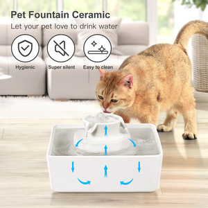 <span class=keywords><strong>Fontaine</strong></span> à <span class=keywords><strong>eau</strong></span> en céramique Lotus 2,1 L pour chats et chiens avec filtre à charbon actif, circulation automatique de l'<span class=keywords><strong>eau</strong></span>, design robuste - Product Image 6