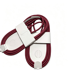 Burgundy nylon braided <b>cable</b> 60W PD fast charging <b>cable</b> <b>USB</b> <b>C</b> to <b>USB</b> <b>C</b> data <b>cable</b> For iPhone 18 Tablet - Product Image 2