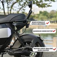 Scooter électrique, cyclomoteur 2000W, 65 km/h, phare LED, conduite de nuit, trajets en ville, adulte, certifié CE, fabriqué en usine