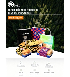 Caja de Embalaje de Comida Rápida Personalizada de 4 Pulgadas con Laminado Mate para Hamburguesas, Papas Fritas, Pollo Frito, Uso para Hamburguesas - Product Image 6